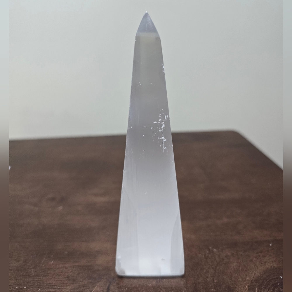 Selenite Crystal Pyramid Tower #F